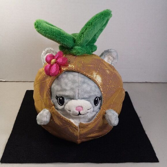 Squishable Undercover Kitty in Pineapple Shiny Fabric Pink Flower Cottagecore - Picture 1 of 10